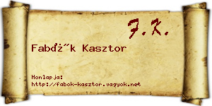 Fabók Kasztor névjegykártya